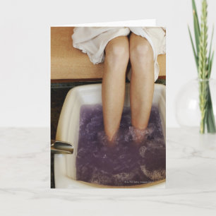 Cartão Low section view of a woman getting a pedicure