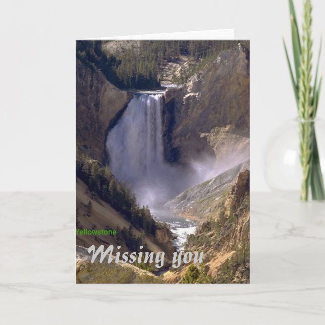 Cartão Lower-Falls-Yellowstone, Missing you greeting card (Frente)