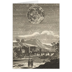 Cartão Lua antiga do renascimento por Allain Mallet