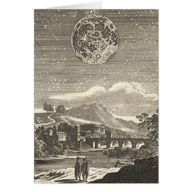 Cartão Lua antiga do renascimento por Allain Mallet (Frente)