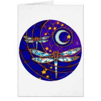 Cartão lua da libélula