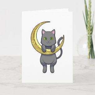 Cartão Lua da Noite do Gato