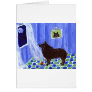 Cartão lua de sorriso dos sentidos do schipperke