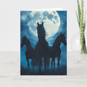 Cartão Lua de Três Cavalos