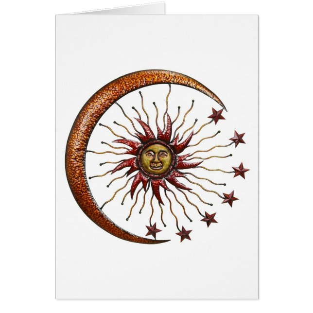CARTÃO LUA DO SOL & ABSTRATO CELESTIAIS DAS ESTRELAS (Frente)