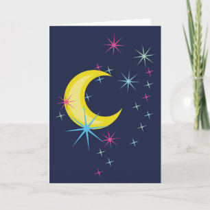 Cartão Lua e Estrelas