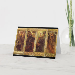 Cartão Lua e Estrelas - Alfons Mucha