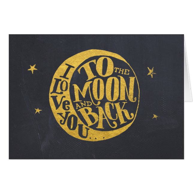Cartão Lua e Estrelas Amam Você Carinhosamente (Frente Horizontal)