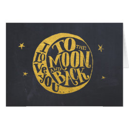 Cartão Lua E Estrelas Te Ama Afetado