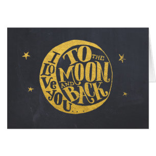 Cartão Lua E Estrelas Te Ama Afetado