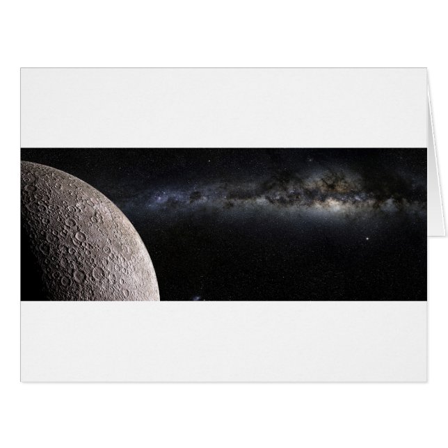 Cartão Lua e galáxia (Frente horizontal)