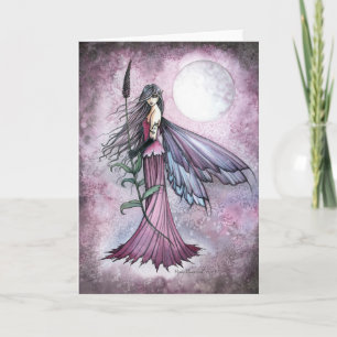 Cartão Lua Lavanda Fantasia Mística Arte de Fada