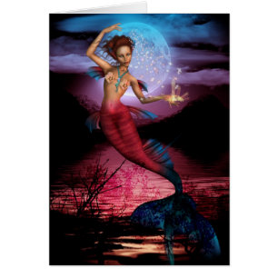 Cartão Lua mágica da sereia