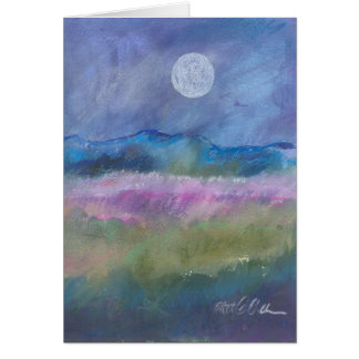Cartão Lua sobre o campo do deserto