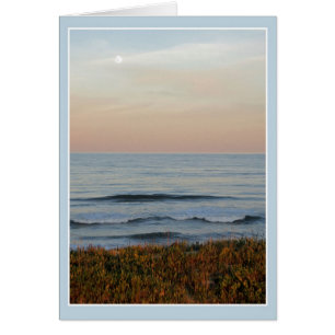 Cartão Lua sobre o oceano