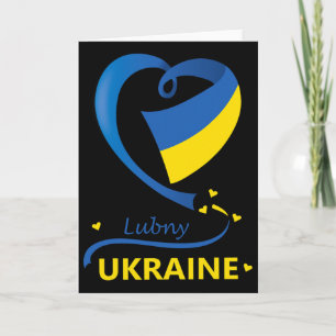 Cartão Lubny Ucrânia Bandeira Nacional Emblema do Coração