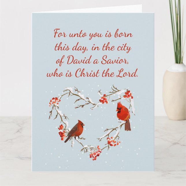 Cartão Lucas 2:11 Escritura Versículo de Natal Bíblico em (Frente)