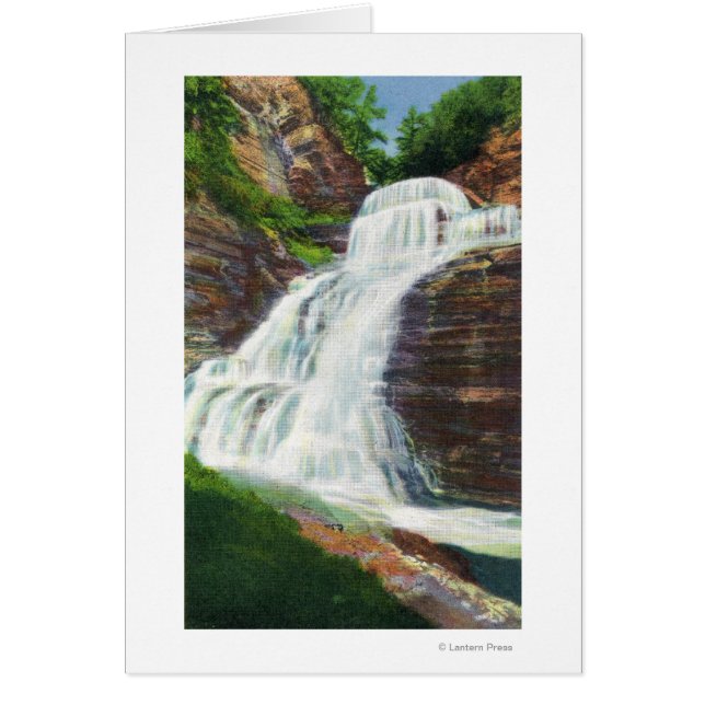 Cartão Lucifer Falls View em Robert H. Treman (Frente)