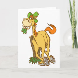 Cartão Lucky Cartoon Horse-St Patrick's Day greeting card