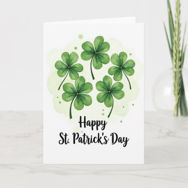 Cartão Lucky Clovers St Patricks Day Card (Frente)