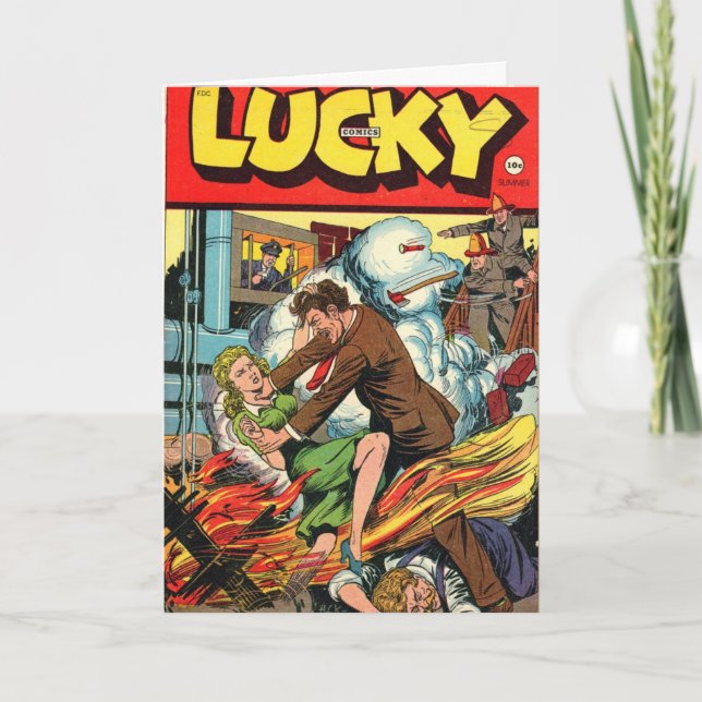 Cartão Lucky Comics Greeting Card (Frente)