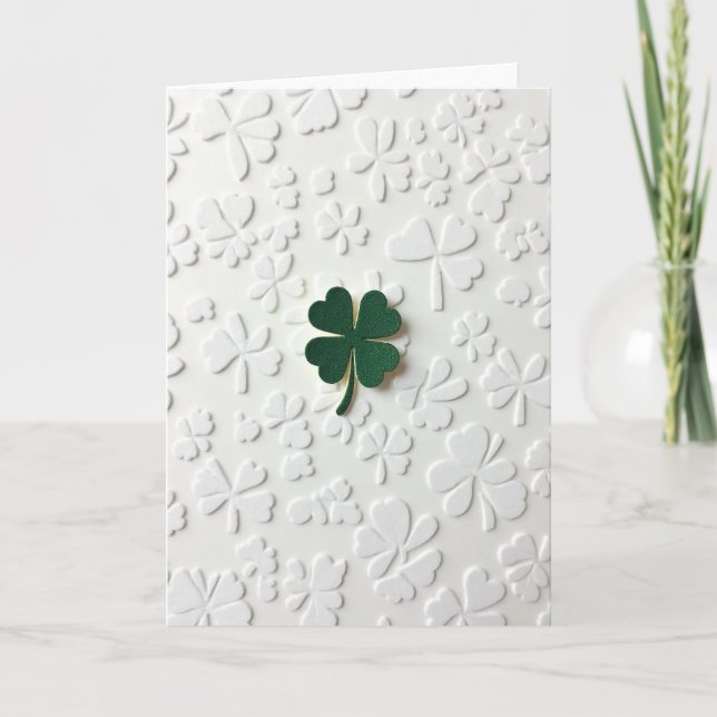 Cartão Lucky Green Shamrock Art Card (Frente)