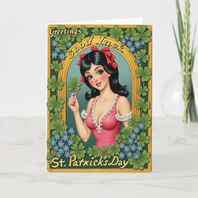 Cartão Lucky Greetings St Patricks Day Card (Frente)