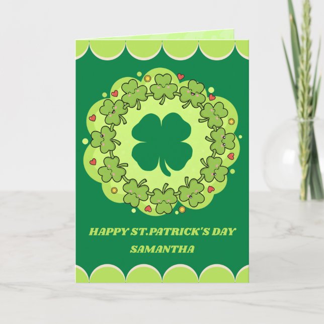 Cartão Lucky Hugs St. Patrick’s Day Greeting Card (Frente)