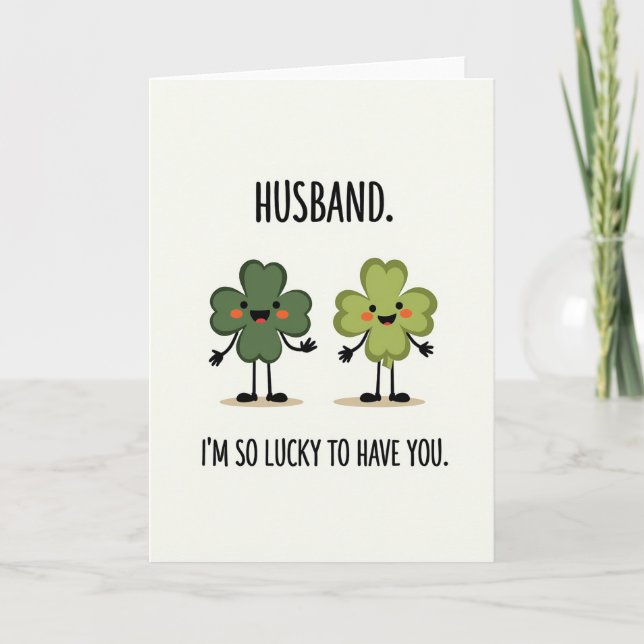 Cartão Lucky Husband Faux Gold Foil Card (Frente)