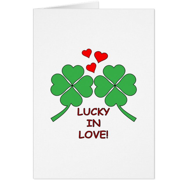 Cartão Lucky In Love Heart Clover (Frente)
