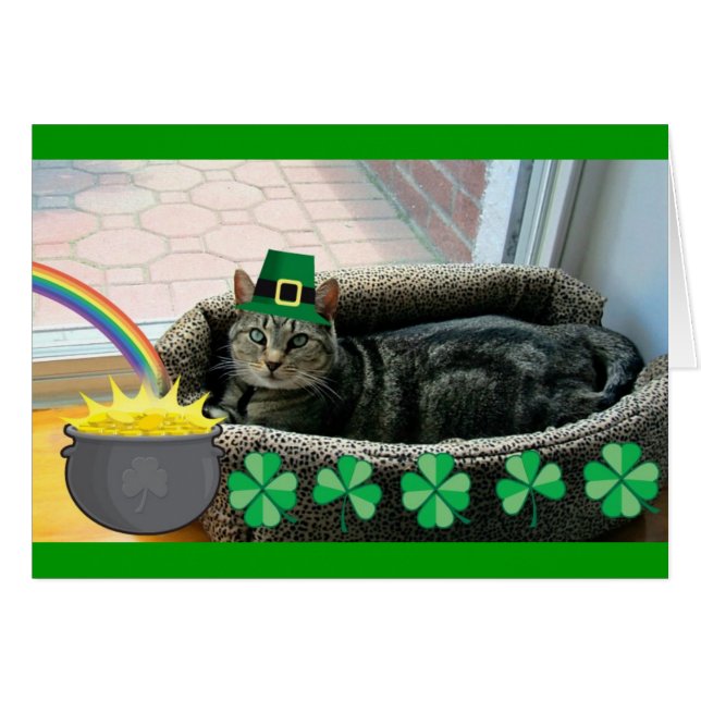 Cartão Lucky Irish Indigo (Frente Horizontal)