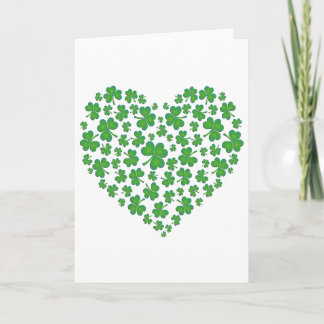 Cartão Lucky Irish Shamrock Heart