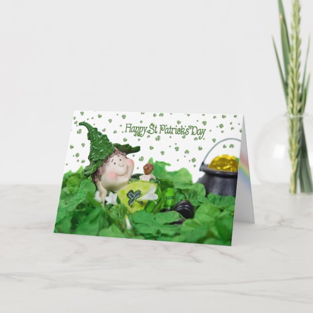 Cartão Lucky Leprechaun (Frente)