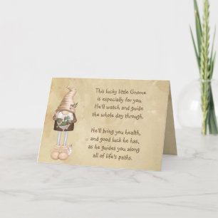 Cartão Lucky Little Gnome Boa Saúde Diversão