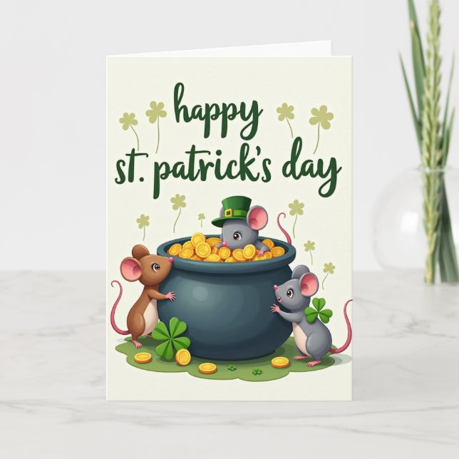 Cartão Lucky Mice St Patricks Day Card (Frente)