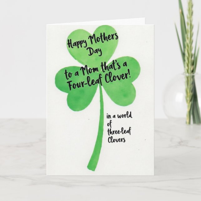 Cartão Lucky Mom Mothers Day Card (Frente)
