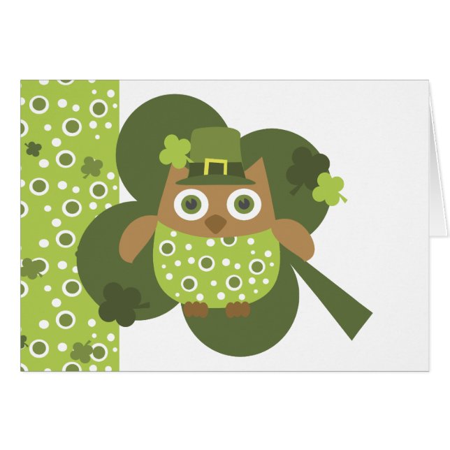 Cartão Lucky Owl (Frente horizontal)