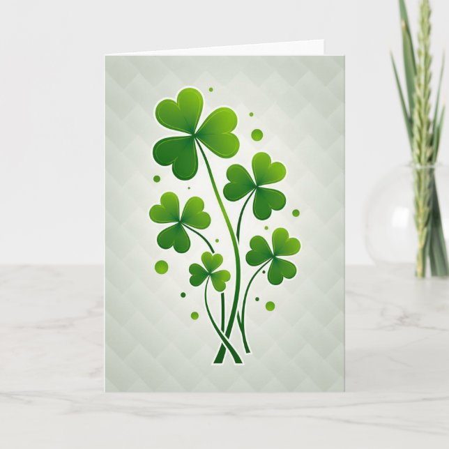 Cartão Lucky Shamrock Bouquet Green Card (Frente)