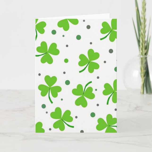 Cartão Lucky Shamrock Pattern Great Card (Frente)