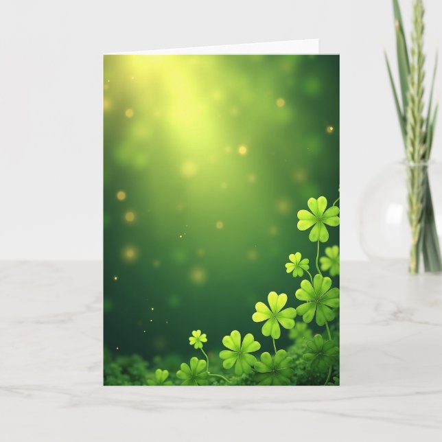 Cartão Lucky Shamrock Springtime Card (Frente)