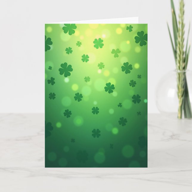 Cartão Lucky Shamrocks Green Scene Card (Frente)