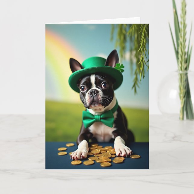 Cartão Lucky Terrier St Patricks Day Card (Frente)
