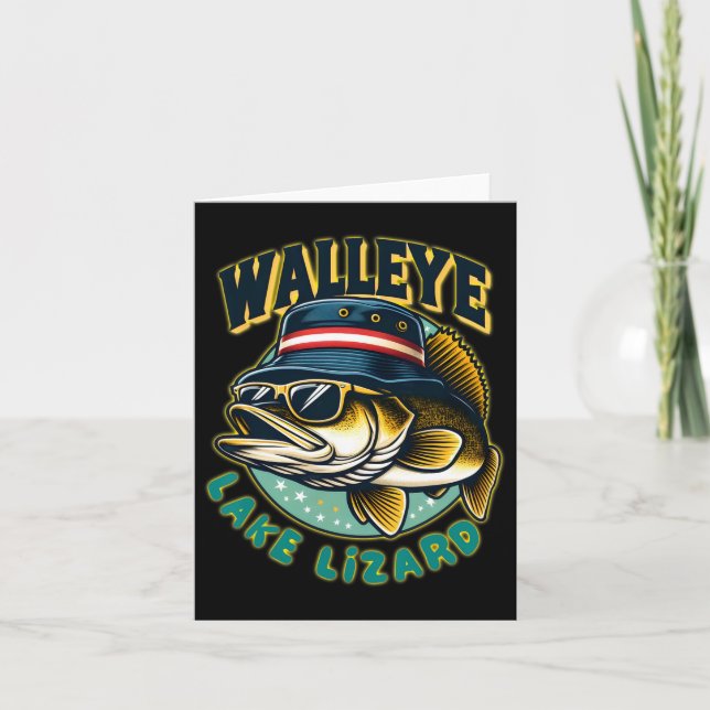 Cartão Lucky Walleye Lake Lizard Fisheries (Frente)