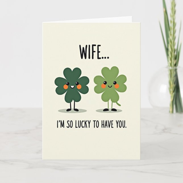 Cartão Lucky Wife Shamrock Art Card (Frente)