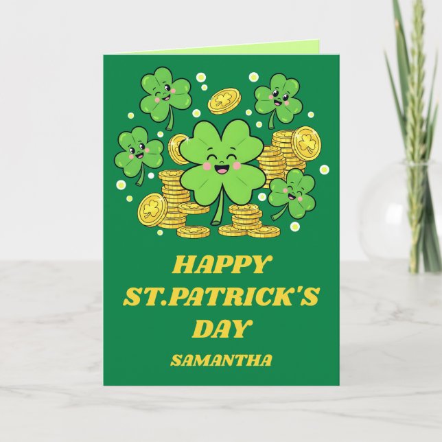 Cartão Lucky Wishes St. Patrick’s Day (Frente)