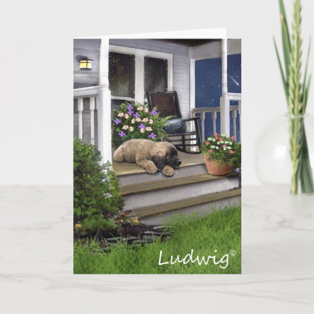 Cartão Ludwig the Leonberger Puppy Greeting Card (Frente)
