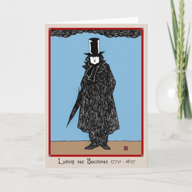 Cartão "Ludwig van Beethoven" Greeting Card (Frente)