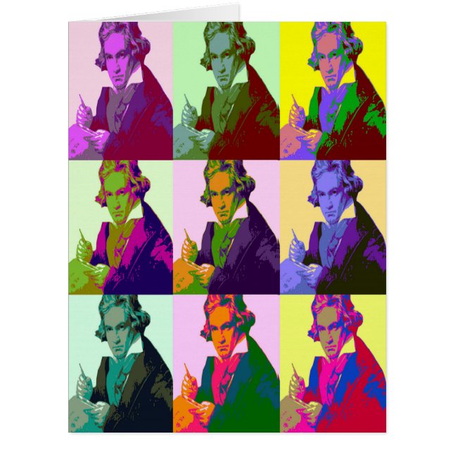Cartão Ludwig Van Beethoven Pop Art (Frente)