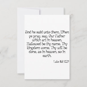 Cartão Luke 11:2 KJV Bíblia Verse Flat Greeting Card