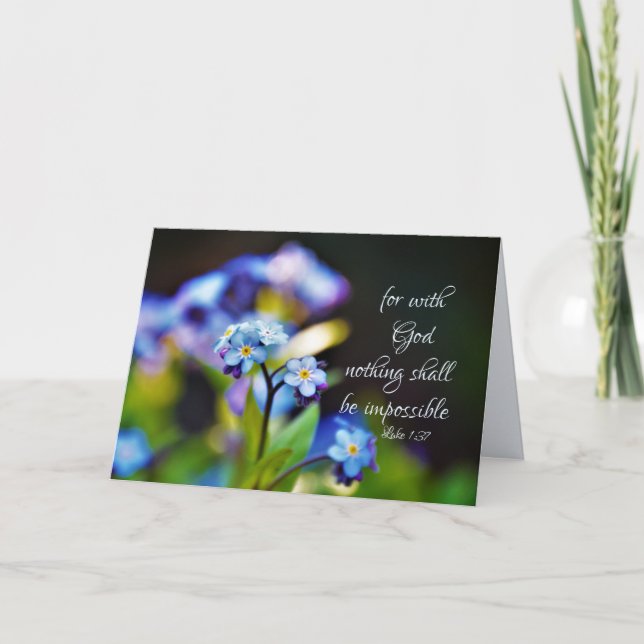 Cartão Luke 1:37 For with God nothing shall be impossible (Frente)